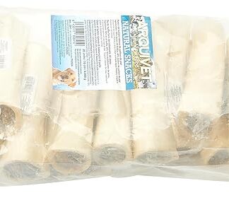 ARQUIVET Osso di bufalo farcito con bastoncini di cuoio - 16 cm - Scatola da 20 pezzi - 4.600 g - Snack naturale per cani