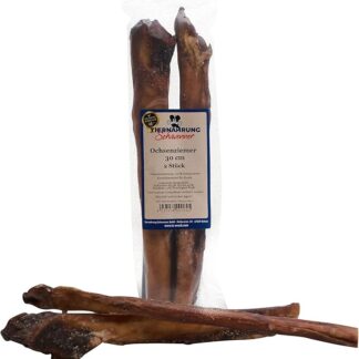 Tiernahrung Schwenner – Bretelle di bue per cani – 30 cm grande articolo da masticare – 2 pezzi per una lunga durata