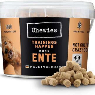 Chewies - Snack per addestramento monoproteine per cani, senza cereali e senza zucchero, morbido e ipoallergenico, gusto anatra, 300 g