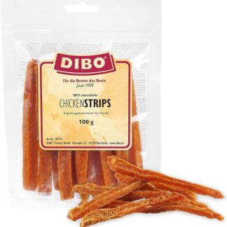 Dibo Chicken Stripes, 2 X 100 G di jogging, snack per i viaggi o come Ricompensa per il tuo cane