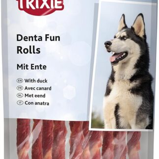 Trixie Denta Fun Bastoncini da masticare con anatra, 12 cm, pacco da 10 pezzi