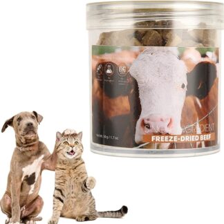 Pwshymi Manzo Liofilizzato per Cani Snack a Basso Contenuto di Grassi Ad Alto Contenuto Proteico Ricco di Vitamine e Minerali Manzo Liofilizzato per Animali Domestici per Cani Gatto Petfood