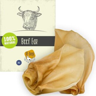 RF - Deer Orecchie di Manzo per Cani, 20 Pezzi – Snack Naturale Premium essiccato da Masticare, Pulizia Dentale, Ricco di proteine, Supporta la Salute, Senza additivi Artificiali, Maiale per Cani