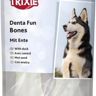 Trixie Denta Fun - Ossa da masticare con boschetti all'anatra per cani, 10 cm, 70 g