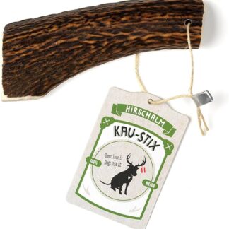 Hirschalm Kau-Stix 11120160010 - Cervo rosso intero L, realizzato con bastoncini di scarico, senza additivi artificiali, molto robusto e durevole, giocattolo da masticare