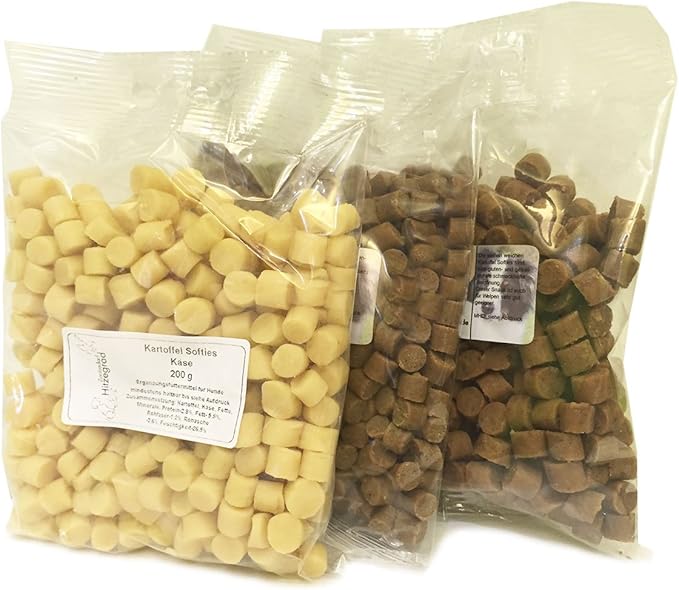 Hitzegrad Bocconcini morbidi alle patate, senza cereali, snack per allenamento per cani, 200 g
