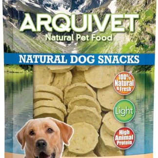 ARQUIVET Chips di baccalà per cani - 100 gr - Snack 100% naturali per cani - prelibatezze per cani - Prodotto leggero - Molto ricco di sostanze nutritive