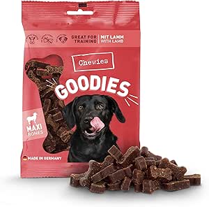 Chewies Hundeleckerli Training Maxi Agnello Caviglia – 200 g – Spuntini per cani senza zucchero & ad alta percentuale di carne, ideale come dolcetto da allenamento per il vostro cane