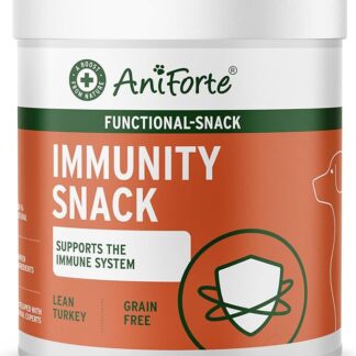 AniForte Immun-Boost Snack 300 g per cani – rafforza il sistema immunitario e le difese immunitarie, gocce con erbe, vitamina C naturale, rosa canina, zinco e probiotici