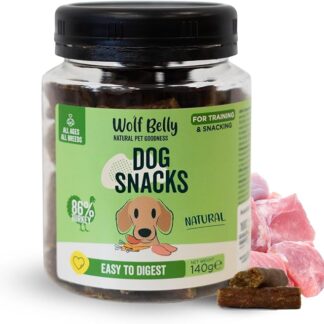 Wolf Belly - Biscotti per Cani 86% Tacchino (80 pz) senza Cereali | Consistenza Morbida e Gustosa | Snack Naturali per l’Addestramento | Favoriscono Digestione | Deliziosi e Sani - Prodotto in Europa