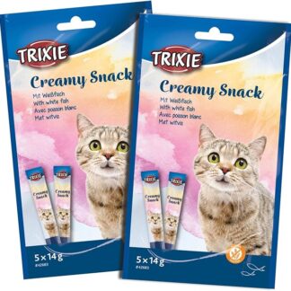 Trixie Snack cremoso di tonno e pesce bianco 6 voi. 5 × 14 g