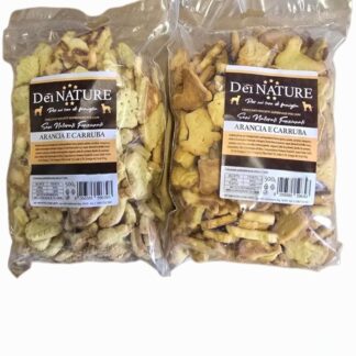 DEI NATURE Biscotti per Cani Arancia e Carruba, 2 Confezioni da 500g, Human Grade, Superfood, Snack per cani,Premio per cani