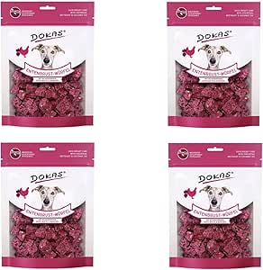 Dokas Dog Snack – Deliziosi per cani con gusto d'anatra – Confezione – 4 x 150 g