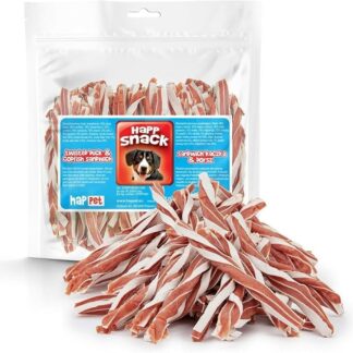 HAPPET Sandwich per cani, anatra e merluzzo, 500 g, naturale ad alto contenuto proteico, sano dentale, per l'igiene orale, alito fresco e immunità