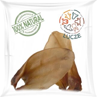 Lucze - Orecchie di manzo per cani, 3 kg, articolo da masticare senza cereali, snack per cani, 16-19 cm, 100% naturale, produzione propria