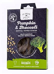 Red Mills Go Native Dog - Bastoncini dentali a Forma di Zucca e Broccoli, 150 g