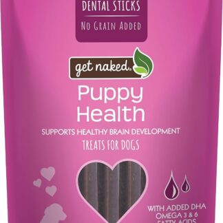 Get Naked - Bastoncini da masticare per la salute dentale dei cuccioli, senza cereali, piccole dimensioni, 1 sacchetto da 176 g