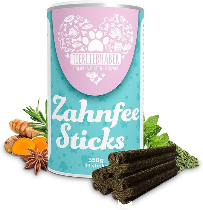 TIERLIEBHABER – Dental Sticks Dental Sticks Cane Rimozione del tartaro – Cani per cani cura dentale – Sviluppato dai veterinari – Contro l'alito cattivo e la placca dentale – 13 bastoncini da