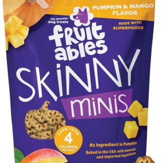 Fruitables Skinny Minis - Dolcetti per cani morbidi e gommosi alla zucca e al mango