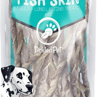 SEGMINISMART TickledPet Islandic cod Fish Skin Dog Chews – Long Lasting Wild Caught Single Ingredient Human Grade Grain Free Dental Treats