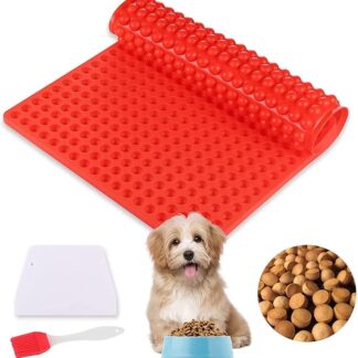 Mis.Moon Tappetino Forno Silicone per Cane, Hemisphere Silicone Mat Stampo da Forno per Biscotti per Cani Stampi Silicone Pet (Rosso)