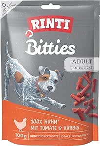 Rinti - Snack per cani, extra Bitties, pomodoro e zucca, 100 g, confezione da 12 (12 x 100 g)