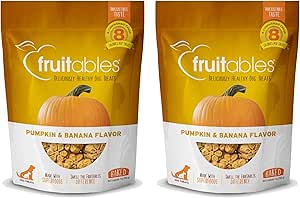 Fruitables Trattamenti per cani al forno con zucca e baccelli di banana (confezione da 2) da 7 once ciascuno
