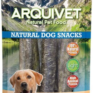 ARQUIVET Involtini di pelle di merluzzo - 70 gr - Snack 100% naturali per cani - prelibatezze per cani - Prodotto leggero - Molto ricco di sostanze nutritive