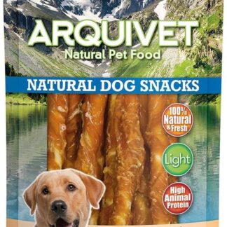 ARQUIVET Twist con pollo - 13 cm / 350 g - Snack 100% naturali per cani - prelibatezze per cani - Prodotto leggero - Molto ricco di sostanze nutritive
