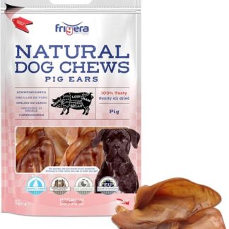 Frigera Orecchie di maiale 750 g – Deliziosi naturali ricchi di proteine per cani, senza glutine e cereali, a lunga durata.