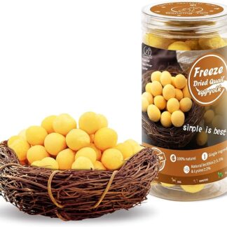 Dancing Tail - Dolcetti liofilizzati per cani e gatti, snack sani e gustosi con ingredienti limitati di tuorlo d'uovo di quaglia per l'allenamento