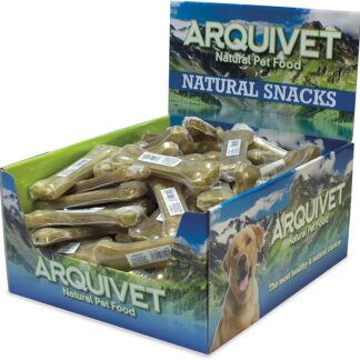 ARQUIVET Osso pressato in pelle bovina 100% naturale - 13 cm - Scatola piena 60 unità in termoretraibile - Snack naturali per cani