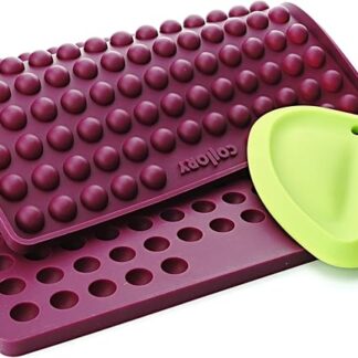 Collory Mezza sfera (1,5 cm) in silicone tappetino da forno e raschietto per impasto, fai da te, biscotti, cioccolatini e caramelle, alternativa alla carta da forno, antiaderente, per alimenti e
