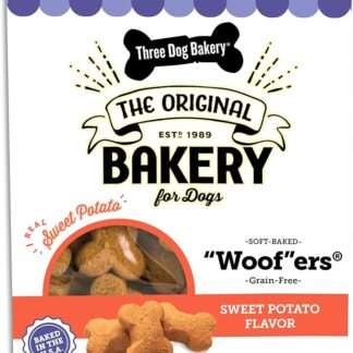 Three Dog Bakery Classic Grain Free Wafers Sweet Potato Baked Dog Treats 13oz