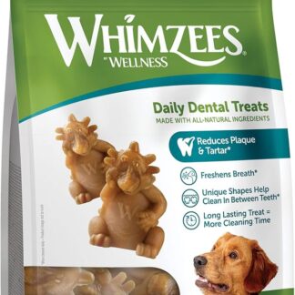 WHIMZEES Hedgehog, Stix da Masticare Per l'igiene Dentale per Cani di Grande Taglia (18-27kg), Ingredienti Naturali, Senza Cereali, 6 Pezzi, Taglia L