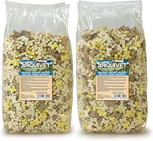 ARQUIVET PACK 2 Confezioni Biscotti Mini Ossa alla Vaniglia - 2,50 kg - Snack per cani