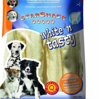 Nobby STARSNACK White'n Tasty - Rotoli da masticare per tutti i cani, ca. 15 cm, 1 sacchetto da 5 pezzi (1 x 100 g)