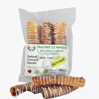 ARTISAN GIFT CO Trachea Essicata per Cani - Lunghezza circa 15 cm - (150 g, Trachee di Manzo)