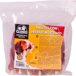 Quibropets Bastoncini con petto d'anatra - Chuches per cani, premi naturali senza cereali, snack per animali domestici, premi disidratati, 530 g