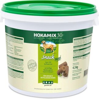 GRAU L’originale HOKAMIX30 Snack Maxi, Lo snack salutare con 30 importanti erbe selezionate, integratore alimentare per cani, 1 confezione da 4,5 kg
