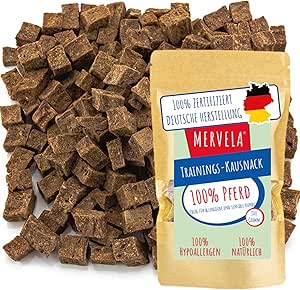 MERVELA® per cani con tacchino, cavallo, polmone di manzo o manzo, premio ideale; Spuntino formativo (Polmone di manzo tagliato a dadini, 300 grammi)