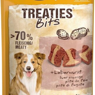 Vitakraft Treaties Bits, dolcetti per cani senza cereali, con salsiccia di fegato, con un alto contenuto di carne, come ricompensa e addestramento, senza zuccheri aggiunti (1x 120 g)