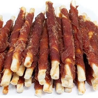Bontoy I bastoncini da masticare rivestiti con carne d'anatra, circa 12 cm, 400 g, snack per cani, ricompensa per il vostro cane I dolcetti, misura da masticare