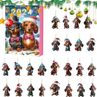 Calendario 'avvento per cani, calendario per il conto alla rovescia di Natale,Set di cani divertenti da collezione 24 giorni di Natale | Calendario per il conto alla rovescia, ciondoli per in acr