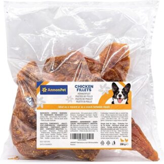 AnnonPet® Filetti Essiccati di Pollo per Cani - Snack Naturale, Ricco di Proteine, Basso Contenuto di Grassi, Supporto Dentale e Alta Digeribilità - Masticativi per cani 100% Senza Additivi