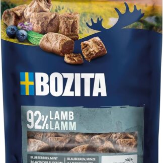 BOZITA Meaty Bites - Spuntino per cani con 92% di agnello, 70 g, porzionabile con una sola mano, senza cereali, senza pollo e senza glicerina, deliziosi che il tuo cane adorerà