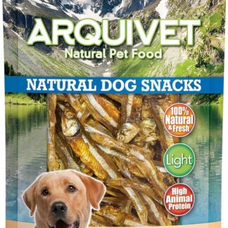 ARQUIVET Pesce secco 100 gr - Snack 100% naturali per cani - prelibatezze per cani - Prodotto leggero - Molto ricco di sostanze nutritive
