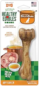 Nylabone Healthy Edibles Broth Bone All Natural Dog Treat Made with Real Bone Broth – prosciutto, grande