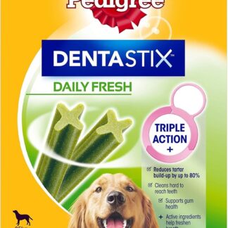 Pedigree Dentastix Fresh, masticabili dentali giornalieri per cani grandi da 25 kg o più, 28 barre