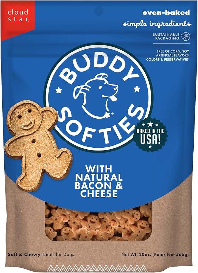 cloud Star originale morbido e gommoso Buddy biscotti, 567 gram, Bacon/formaggio